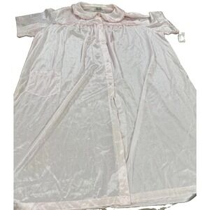 Vintage NWT Nancy King Lingerie Pale Pink Nylon Button Front Nightgown Size 3X